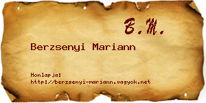 Berzsenyi Mariann névjegykártya