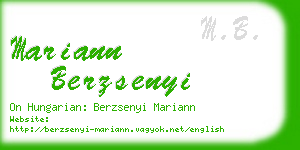 mariann berzsenyi business card